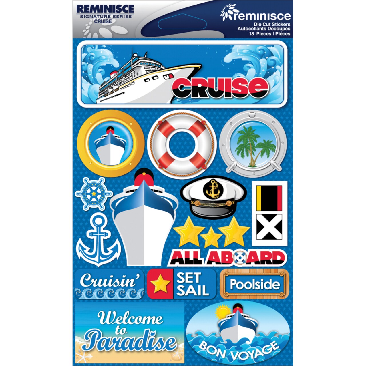 Reminisce Signature Series Dimensional Stickers 4.5"X6" -Cruise